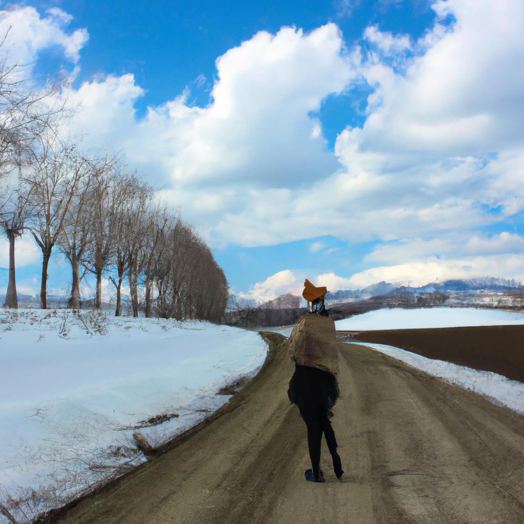 Person exploring Biei in Hokkaido