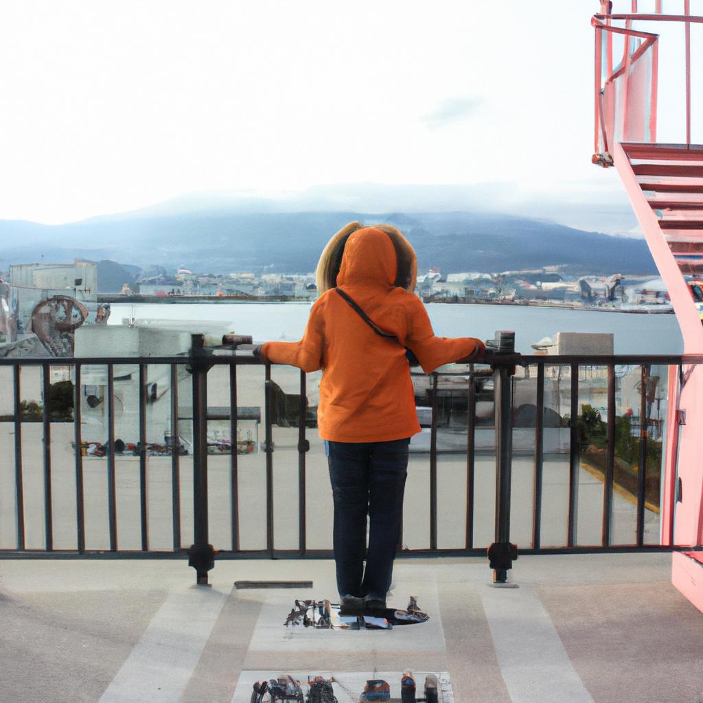 Person exploring Hakodate's attractions